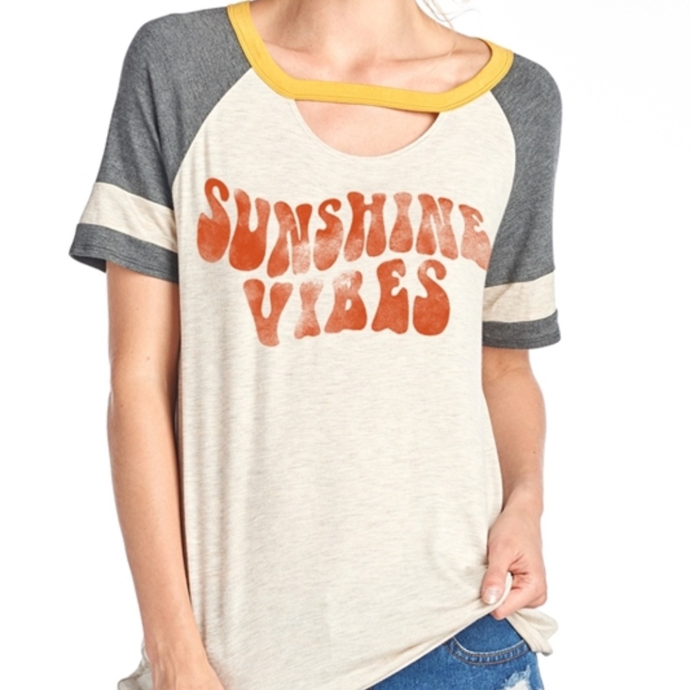 Sunshine Vibes Graphic Cut Out Top